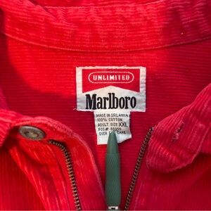 Red Corduroy Marlboro Unlimited Quarter Zip - Vintage Style Statement- size xxl